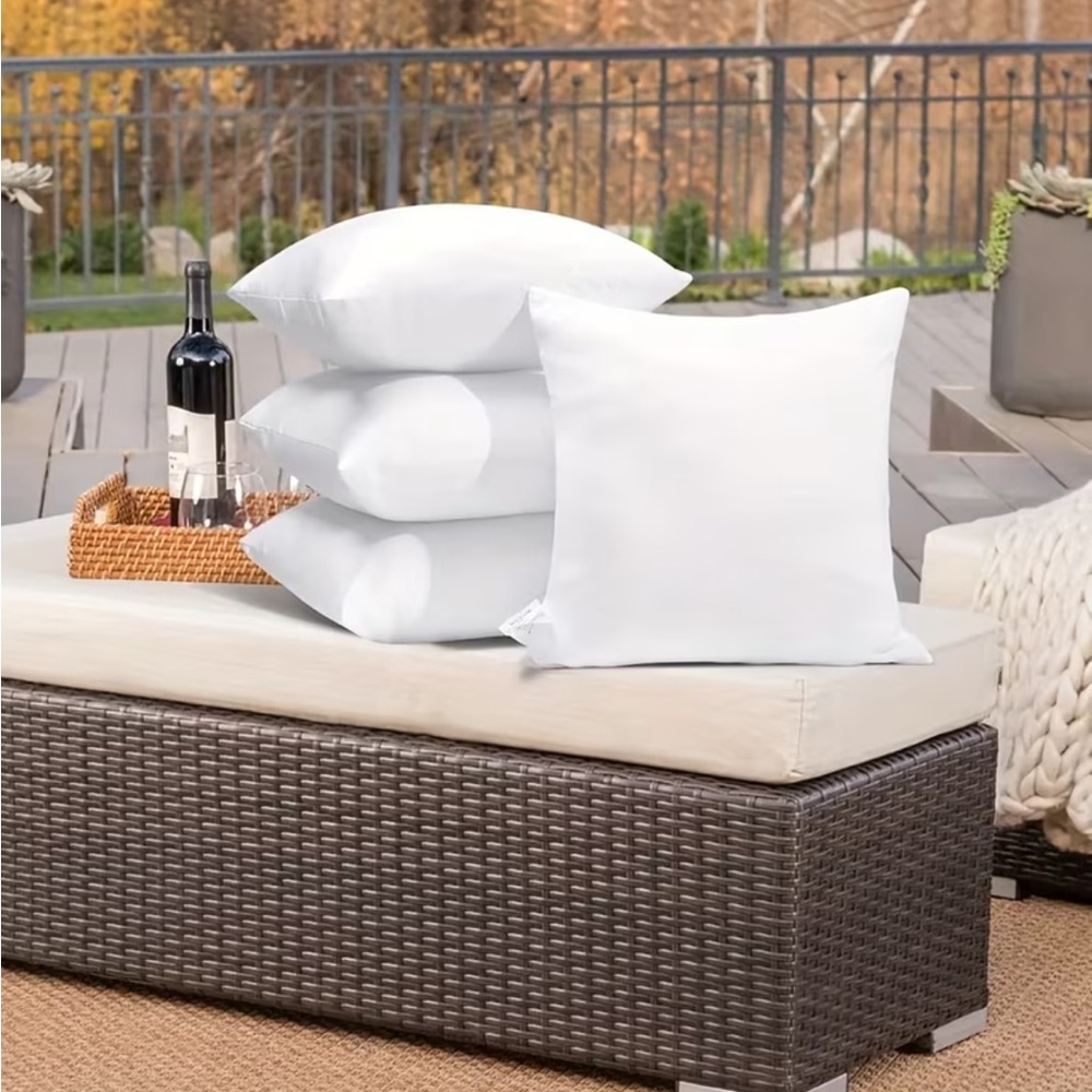 2 - Hypoallergenic Microfiber White Throw Pillows|| Ultra-Soft 20x20”